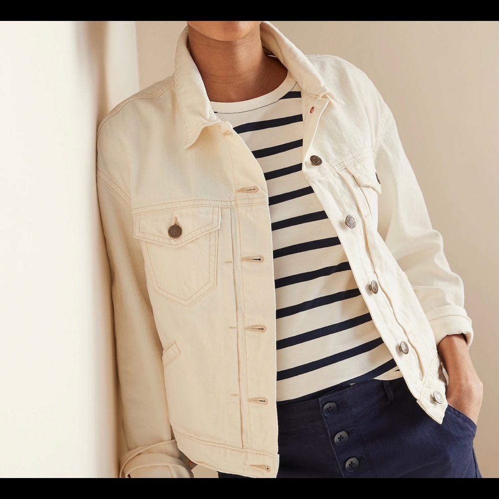 Cropped Off-White Jean Jacket for Women